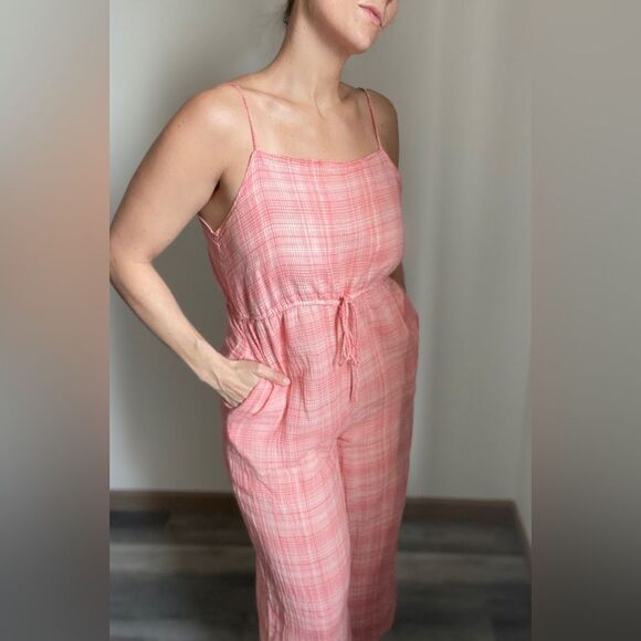 Urban Outfitters Audra Jumpsuit Gingham Plaid Medium Lined Party Vacation - Picture 5 of 15